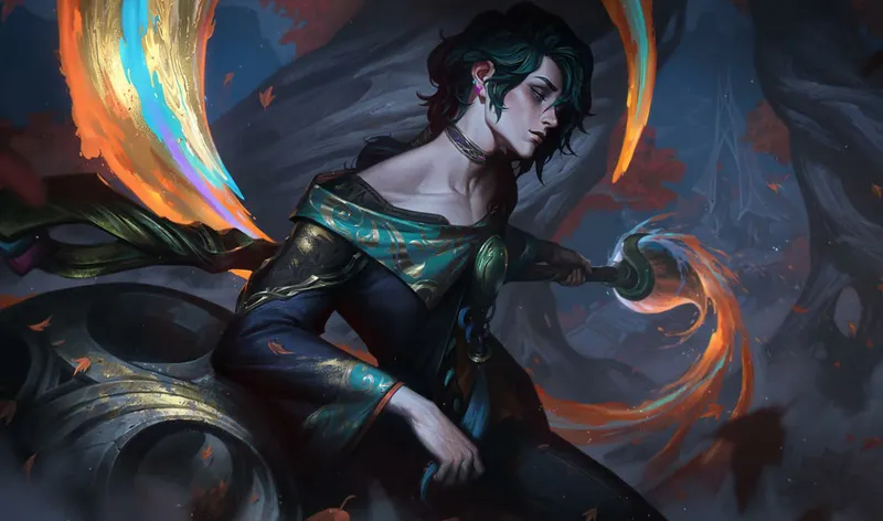 Illustration officielle de Hwei, champion mid recommandé dans cette tier list League of Legends