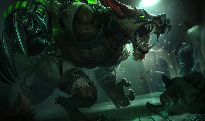 Sixième splash art officielle de Warwick utilisée pour la section sur les erreurs de tempo en jungle.