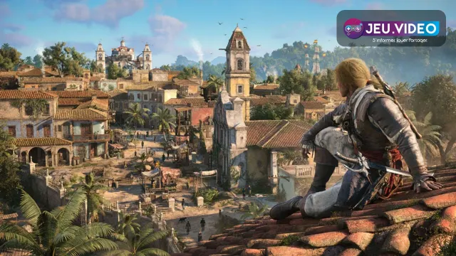 Edward Kenway à la barre du Jackdaw avant le recrutement des officiers.