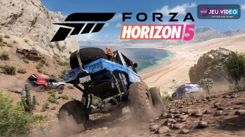 Voitures tout-terrain de Forza Horizon 5 descendant une route rocheuse pour illustrer les réglages de conduite et de stabilité