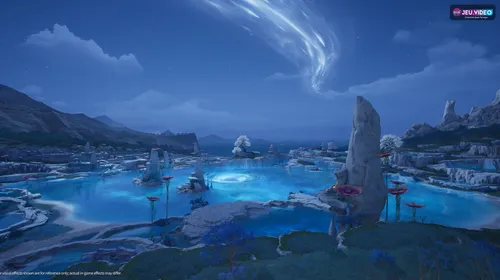 Infinity Nikki version 2.5 montre le Boneyard dans une atmosphère nocturne