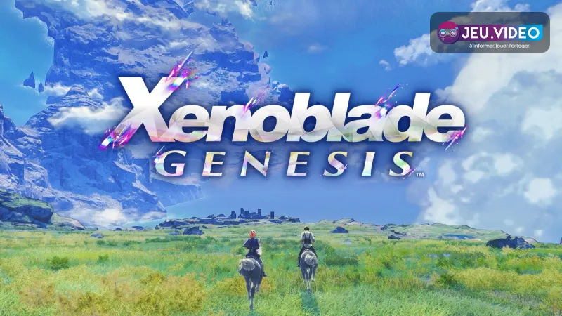 Logo de Xenoblade Genesis au-dessus d’une grande plaine vue dans le reveal Nintendo Switch 2