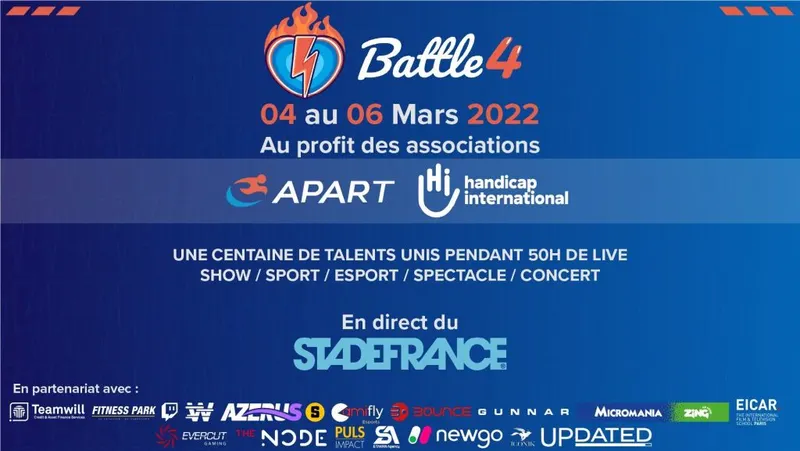 Battle 4 - Affiche présentant les associations et les partnaires liés à l'évènement.