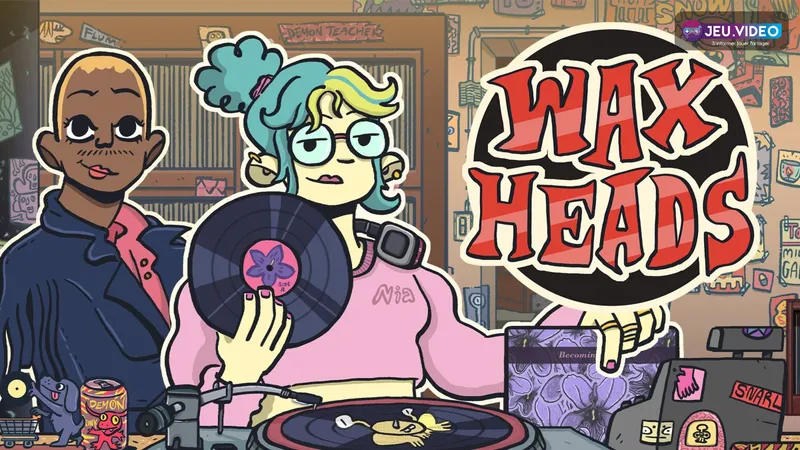 Wax Heads sortie montrant le comptoir de Repeater Records et le logo du jeu