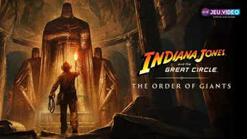 Indiana Jones devant les statues des Nephilim dans The Order of Giants pour illustrer le guide de progression du DLC
