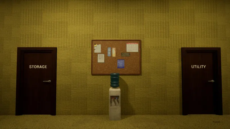 Capture officielle de BACKROOMS ANOMALY dans un corridor fluorescent
