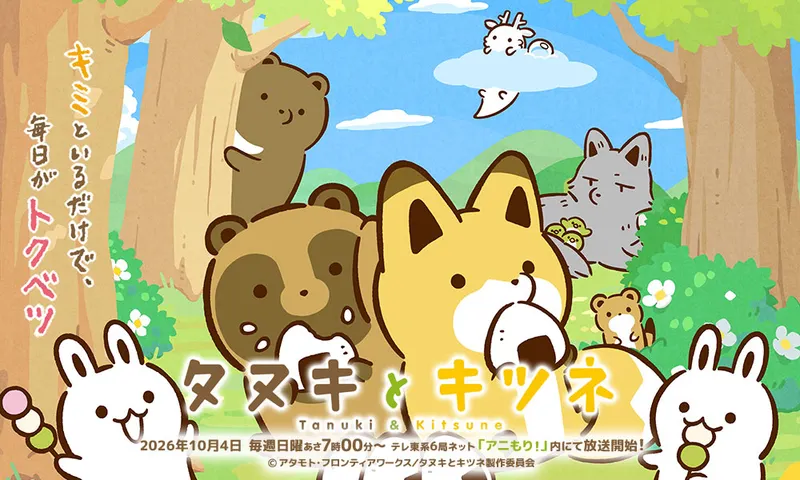 Visual oficial de Tanuki to Kitsune anime utilizado como contexto de gameplay para la sección 1 del artículo