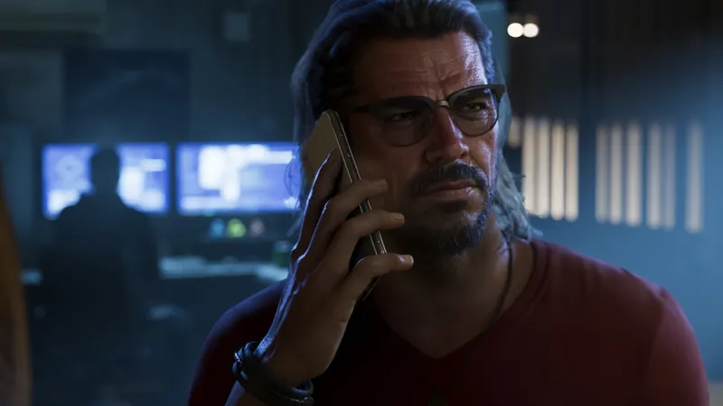 Raul Bautista au téléphone dans GTA 6 pour rappeler de vérifier les messages officiels avant achat