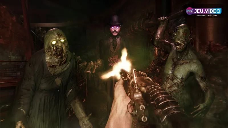 Sker Ritual montre un affrontement FPS contre une horde dans un décor gothique