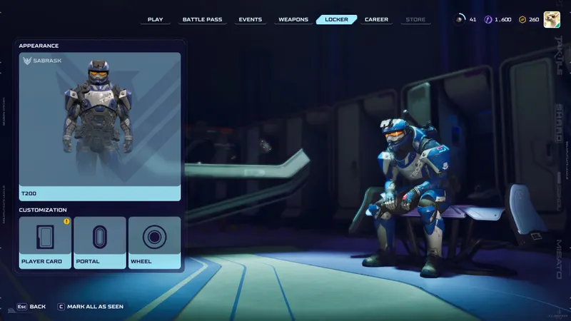 Interface de personnalisation et de progression du joueur