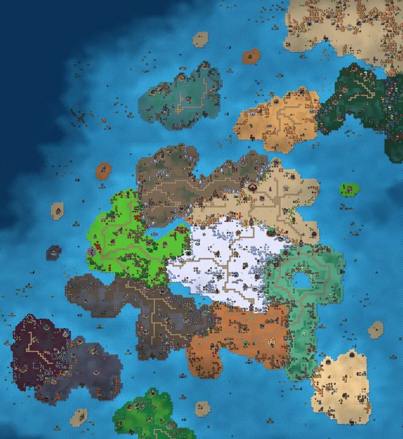 Carte de l'ensemble des biomes dans Hero's Hour