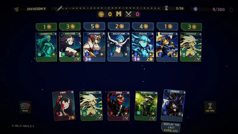 Gemblades présente son interface de cartes et de deckbuilding