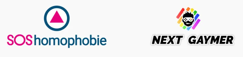 Logos SOS homophobie et Next Gaymer