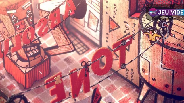 Phonopolis montrant le logo du jeu et la ville de carton d’Amanita Design