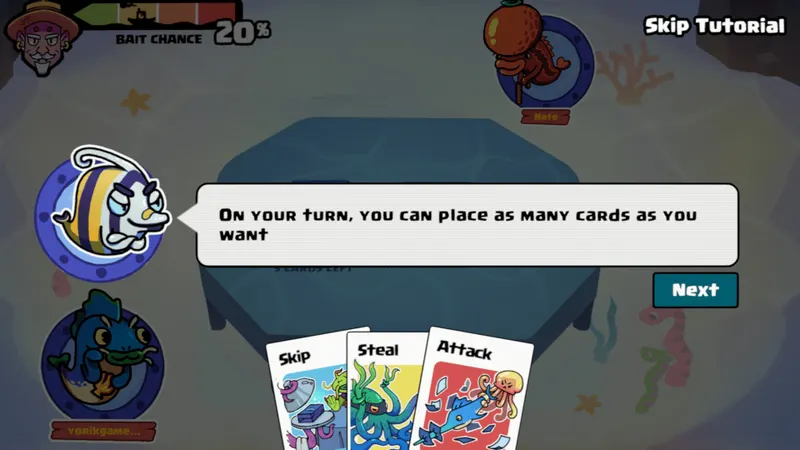 Imagen de Steam de Fishbait que muestra el juego de cartas y sus ilustraciones