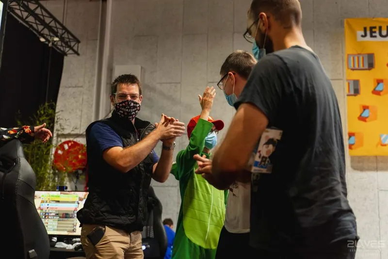 Jonathan Schifferling lors d'un évènement Mario Kart.