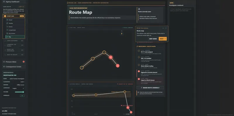 Accident Investigator Simulator : Black Box exploration d’un lieu accidenté
