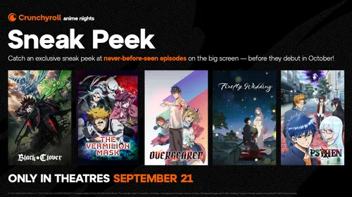 Crunchyroll Anime Nights, visuel des projections spéciales et des cinq séries annoncées