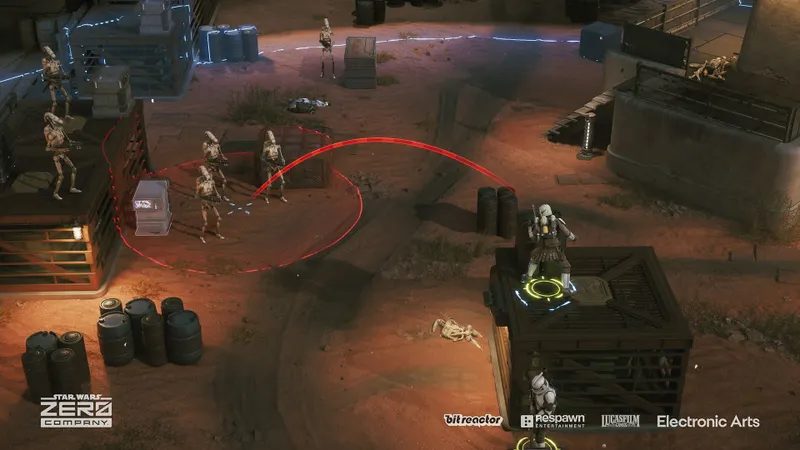 Star Wars Zero Company présentant une scène officielle avec l’escouade en mission