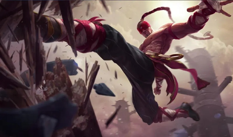 Lee Sin dans League of Legends servant à illustrer l’importance d’une interface claire pour suivre les rotations de jungle et les objectifs