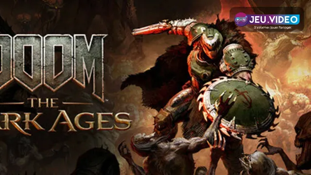 Village assiégé dans DOOM The Dark Ages, visuel officiel représentant un champ de bataille exigeant idéal pour illustrer les réglages Steam Deck