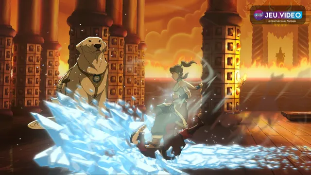Azula dans Avatar Legends The Fighting Game avec flammes bleues