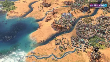 Ville égyptienne officielle de Civilization VII montrant le développement urbain et les cases utiles pour organiser les premiers tours
