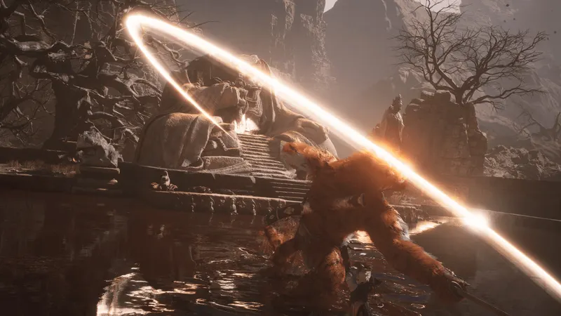 Capture officielle de Black Myth : Wukong montrant le contexte de gameplay pour l'étape 2 du guide joueur