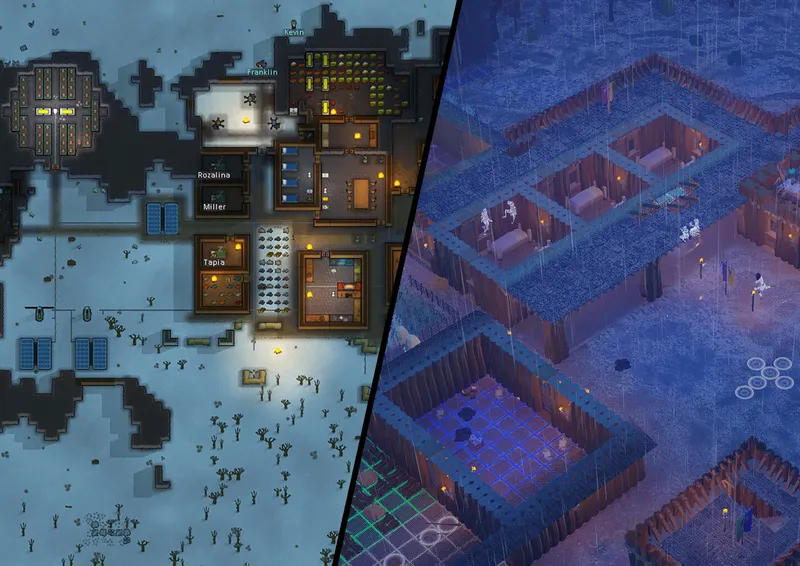 Rimworld et Going Medieval l'un à coté de l'autre