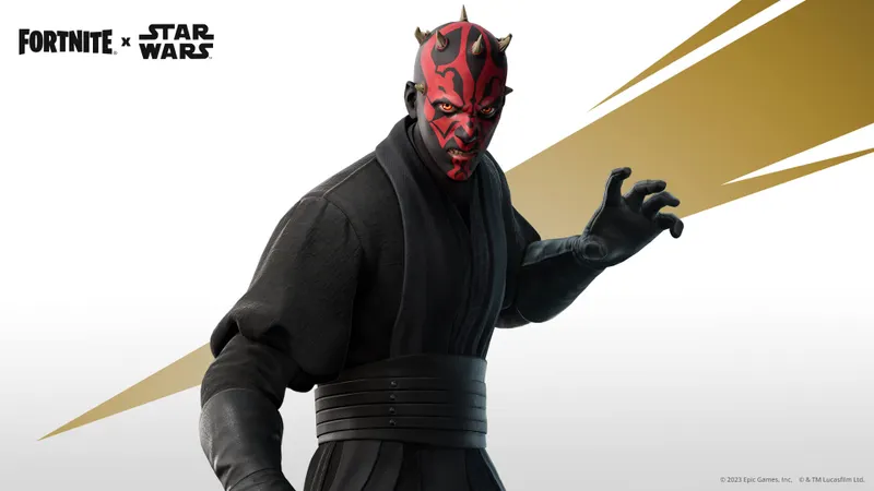 Tenue Darth Maul officielle dans Fortnite à vérifier dans la boutique avant de préparer un casier Star Wars