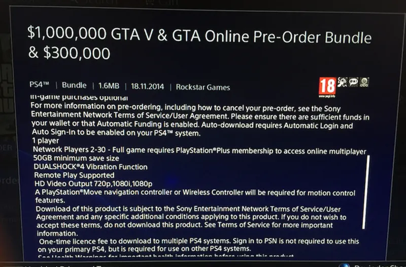 50 Go de GTA 5 sur Playstation 4 : La taille record de jeu ps4