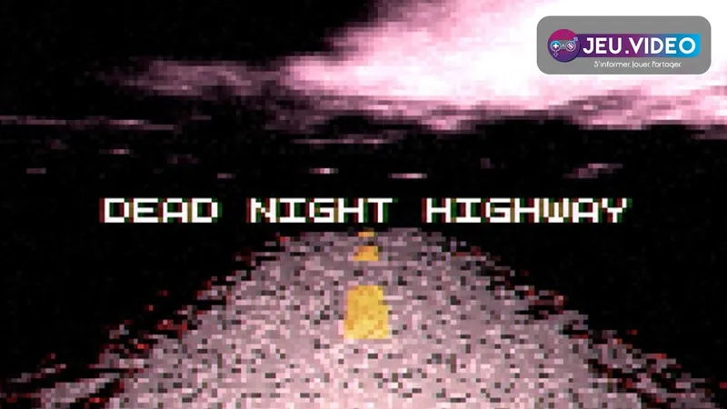 Visuel officiel de Dead Night Highway avec des survivants sur une route post-apocalyptique