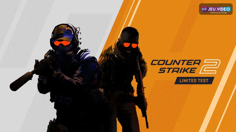 Bannière officielle de Counter-Strike 2 avec deux opérateurs, utilisée pour un guide de réglages FPS, viseur et latence