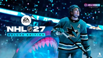 EA Sports NHL 27 trailer avec le key art Deluxe de Macklin Celebrini