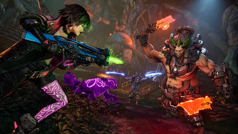 Capture officielle Steam montrant l’exploration et les ennemis de Borderlands 4