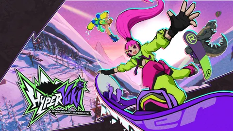 HYPERyuki trailer avec snowboardeuse arcade et logo officiel du jeu