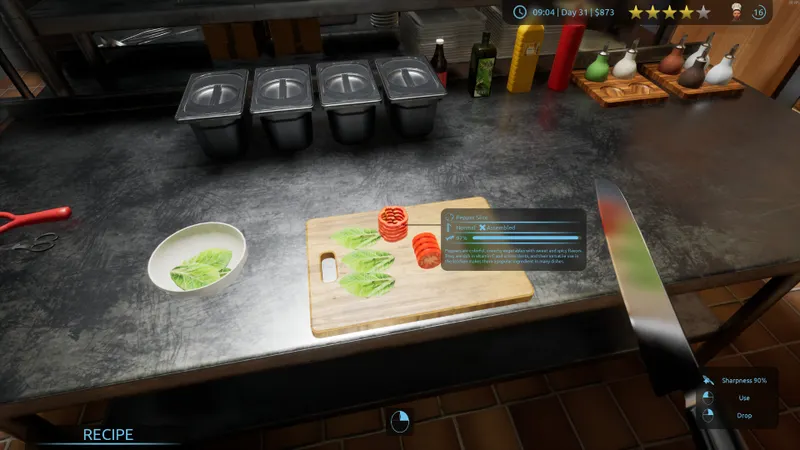 Star Chef Simulator capture officielle Steam pour l’interface du restaurant