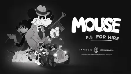 Mouse P.I. For Hire sur Switch 2 avec Jack Pepper en pleine enquête noir et blanc