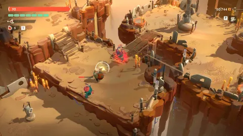 Moonlighter 2 The Endless Vault, scène colorée du jeu en format paysage