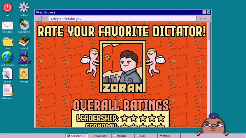 Official Database Detective: Minor Crimes Division screenshot showing its hand-drawn visual style