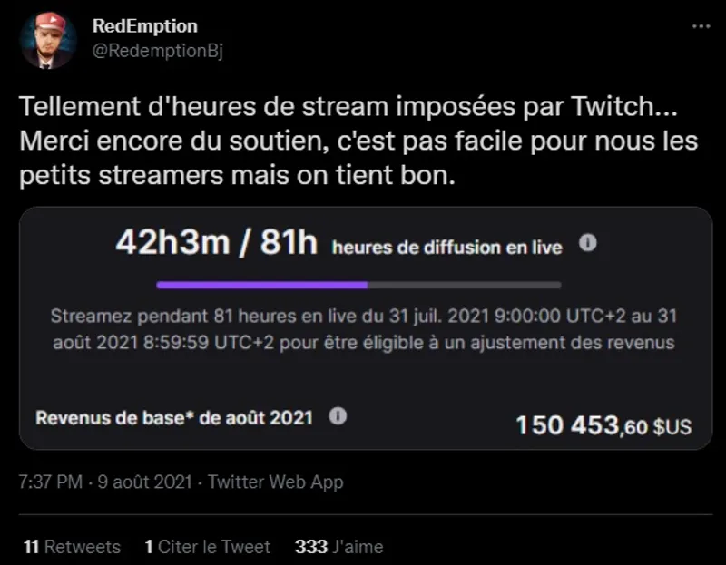 Changement dans les prix des abonnements Twitch - Tweet