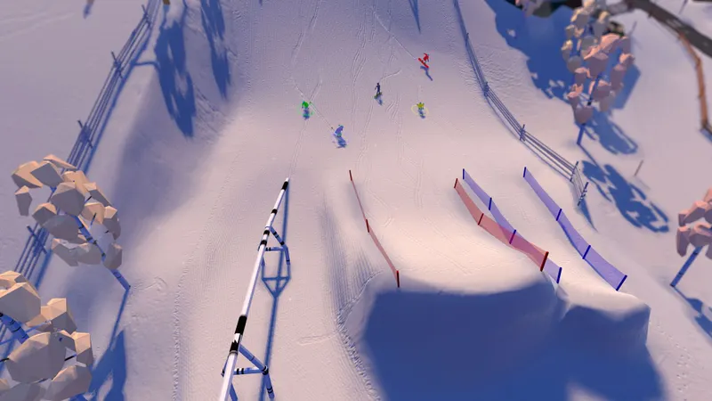 4 joueurs sur la piste dans Grand Mountain Adventure