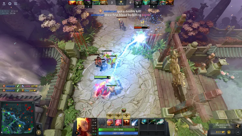Équipe de Dota 2 regroupée près d’un objectif après un combat pour apprendre à convertir un avantage