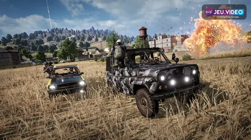 Combat de PUBG : BATTLEGROUNDS dans un environnement ouvert, visuel officiel pour illustrer les réglages d’affichage et de performance