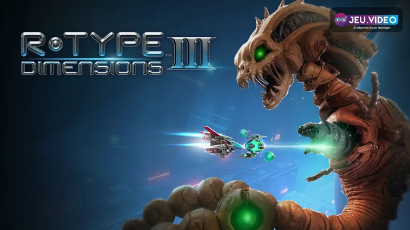 R-Type Dimensions III sortie montrant le vaisseau R-90 et les ennemis Bydo
