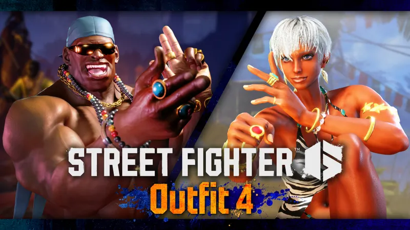 Image officielle de Street Fighter 6 avec Dee Jay et Elena pour illustrer les touches défensives rapides