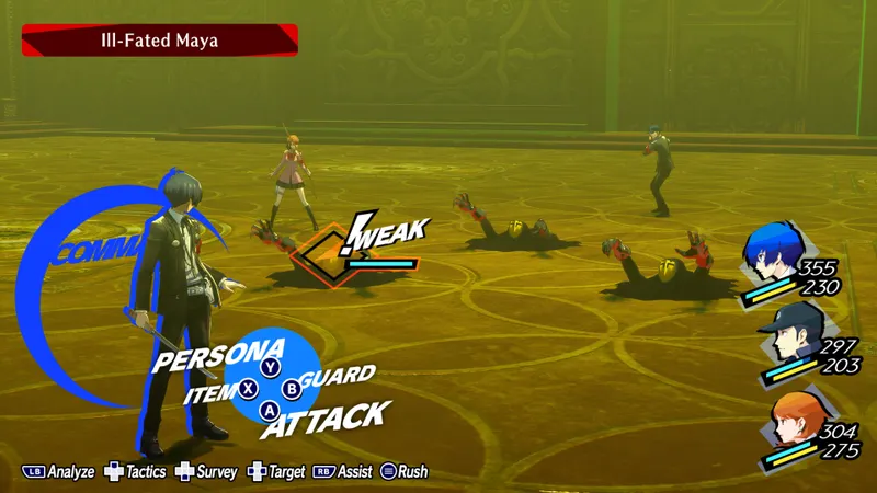 Capture officielle de Persona 3 Reload montrant le contexte de gameplay pour l'étape 4 du guide joueur