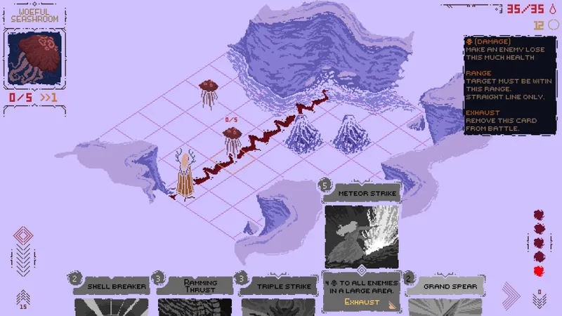 Death Howl test affrontement avec cartes et ennemis sur terrain violet