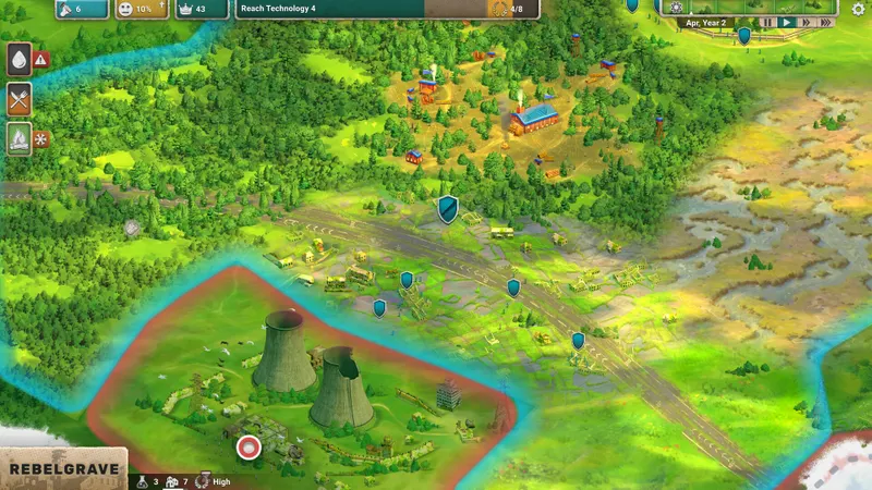 Captura oficial de After Inc: Revival que muestra la organización de una colonia y sus edificios