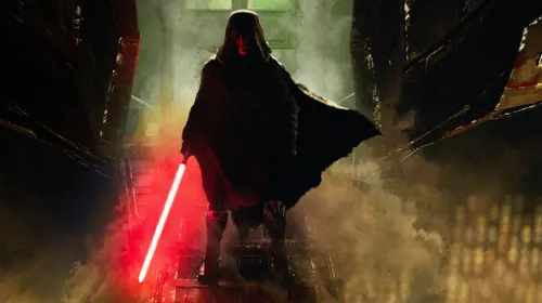 Visuel officiel de Star Wars Battlefront II montrant Dark Maul au sabre rouge pour un guide de gameplay Dark Maul
